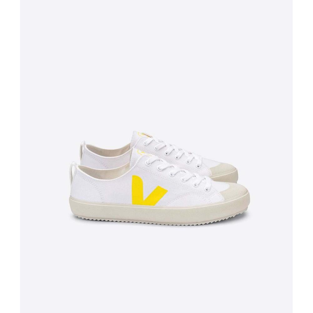 Veja NOVA CANVAS Women\'s Shoes White/Yellow | NZ 477RVD